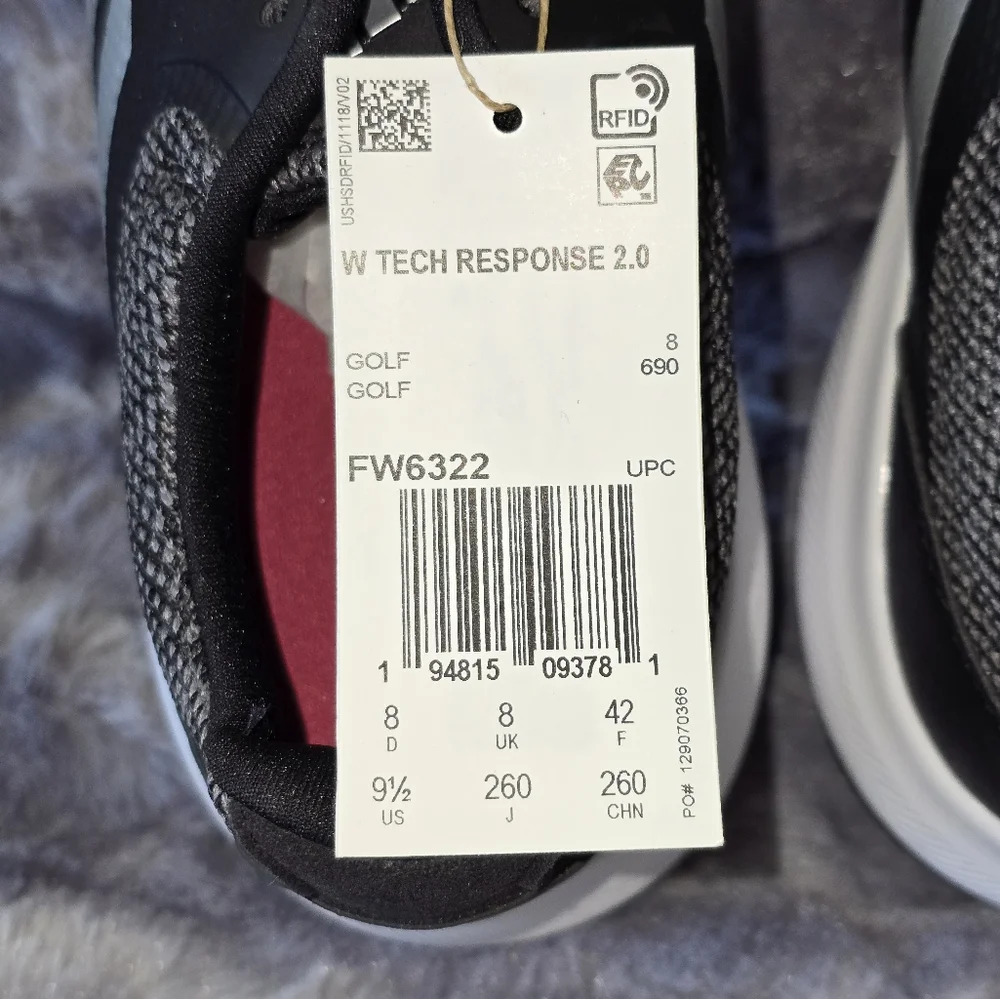 NWB adidas Golf Women's Tech Response‎ 2.0 Shoe Core Black/Silver Metallic/Grey